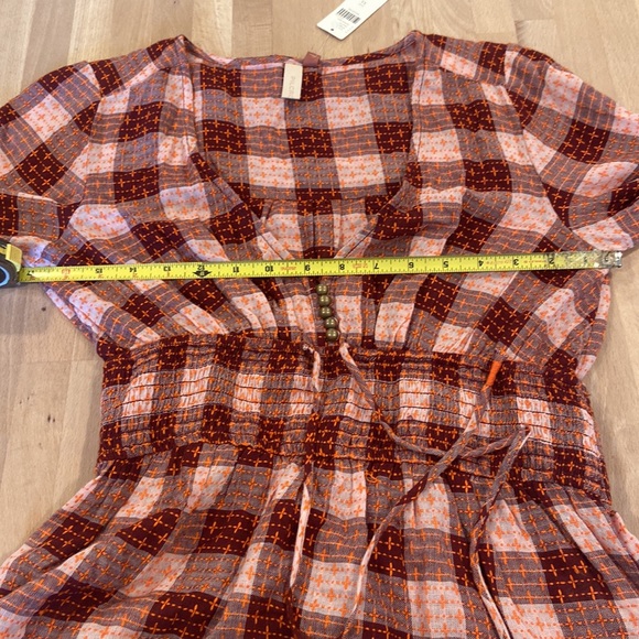 NWT Gingham check wool blend babydoll peplum top pilcro by Anthropologie xs - Picture 8 of 16